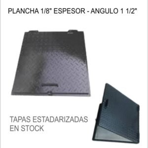 TAPA ESTRIADA 60CM X 60CM X 3/16" ESTANDARIZADO